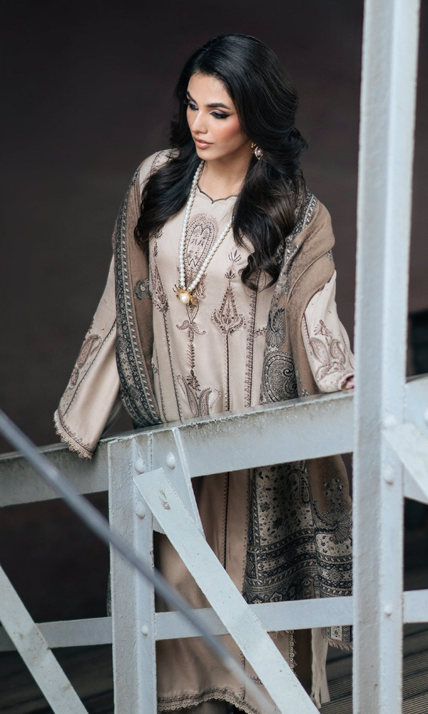 Izel - 3PC (Unstitched) Embroidered Dhanak Suit - ZL071