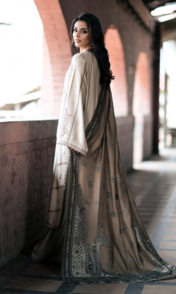 Izel - 3PC (Unstitched) Embroidered Dhanak Suit - ZL071