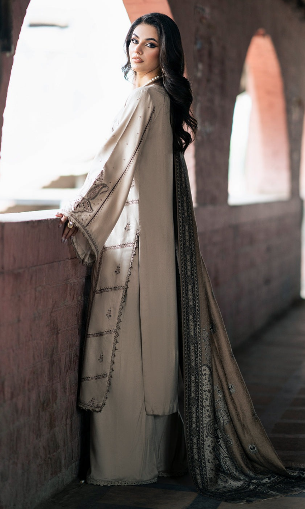 Izel - 3PC (Unstitched) Embroidered Dhanak Suit - ZL071