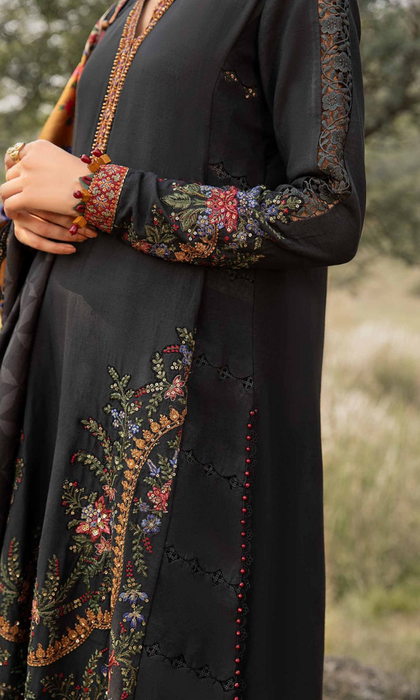 Maria.B - 3PC (Unstitched) Heavy Embroidered Dhanak Suit - MB042