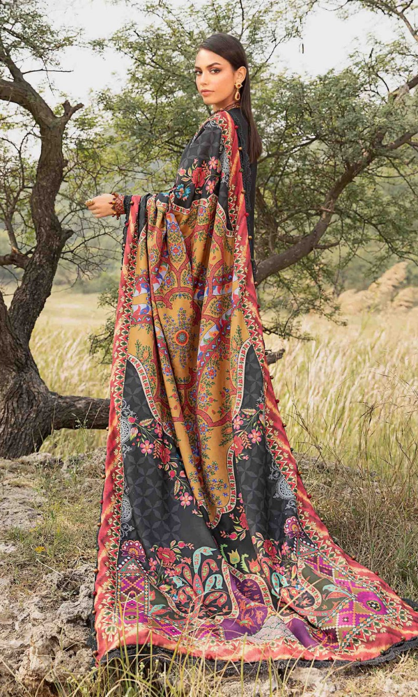 Maria.B - 3PC (Unstitched) Heavy Embroidered Dhanak Suit - MB042