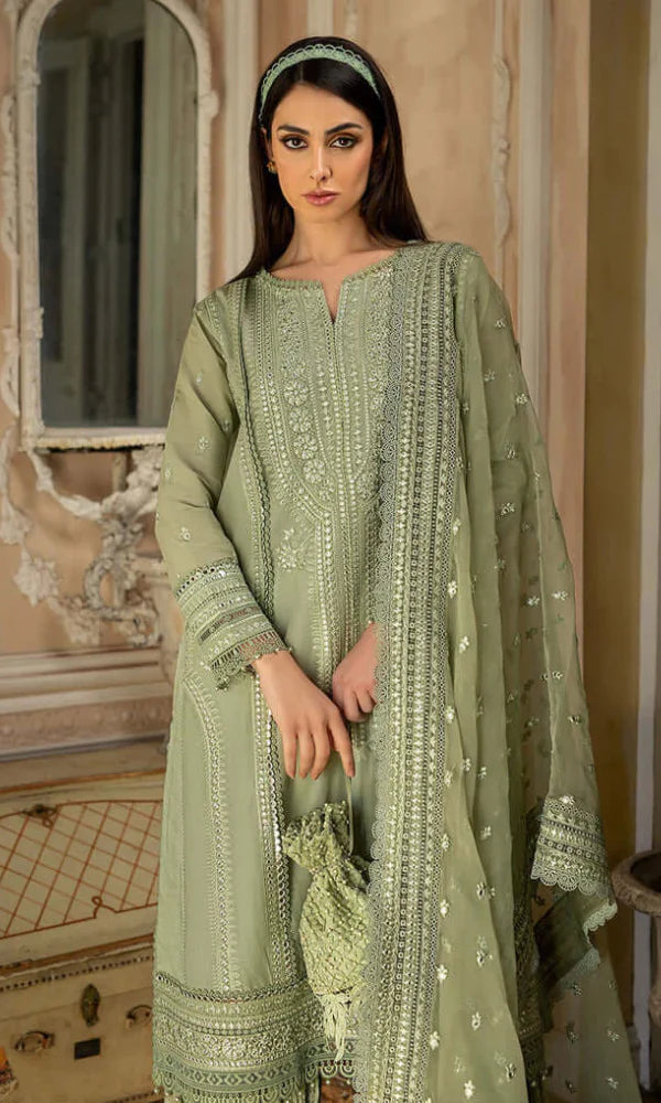 Sobia Nazir - 3PC (Unstitched) Lawn Embroidered Shirt With Embroidered Organza Dupatta - GKA18