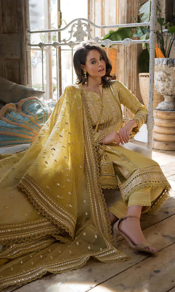 Sobia Nazir - 3PC (Unstitched) Lawn Embroidered Shirt With Embroidered Organza Dupatta - GKA17