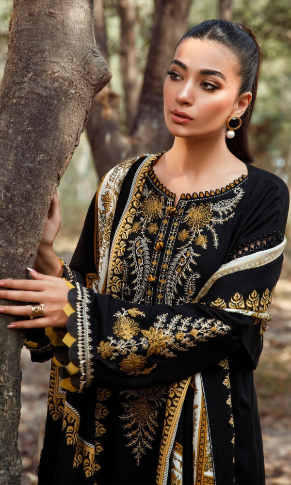 Maria.B - 3PC (Unstitched) Heavy Embroidered Dhanak Suit - MB061