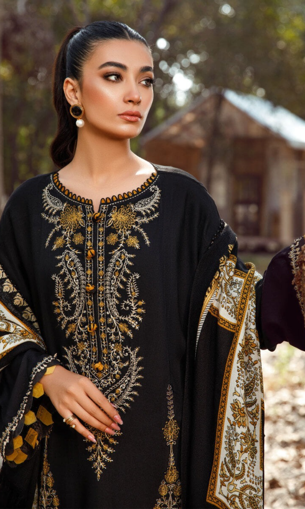 Maria.B - 3PC (Unstitched) Heavy Embroidered Dhanak Suit - MB061