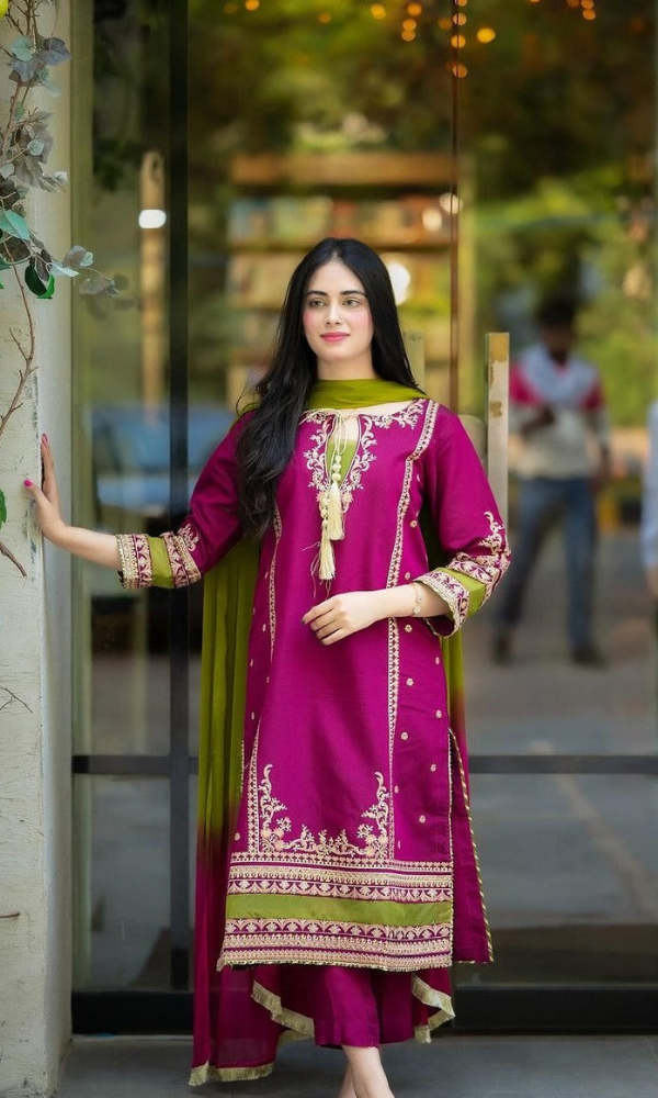 Omal By Komal - 3PC (Unstitched)Embroidered Lawn Suit - GH1020