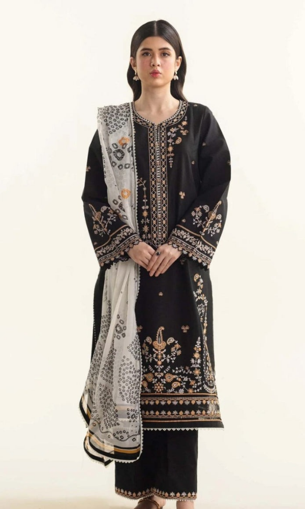 ZARA SHAH JAHAN - 3PC Embroidered Lawn Suit - GKA1099