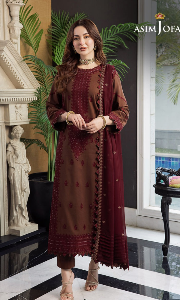 Asim Jofa - 3PC (Unstitched) Embroidered Lawn Suit - AJA 5601