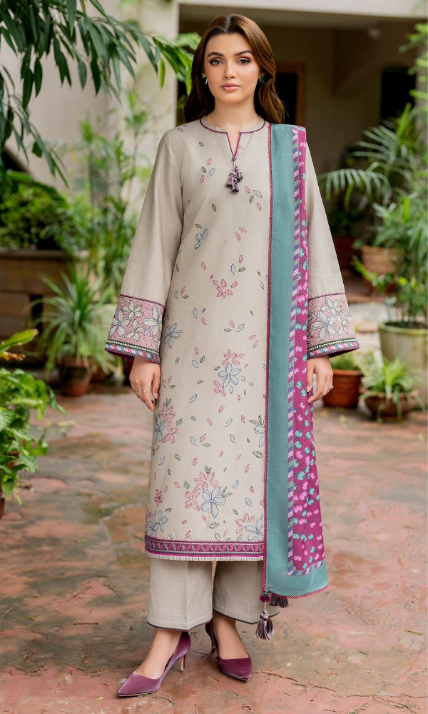 Jazmin - 3PC (Unstitched) Embroidered Lawn Suit - GKA1507