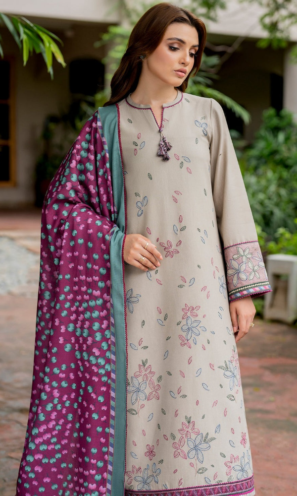 Jazmin - 3PC (Unstitched) Embroidered Lawn Suit - GKA1507