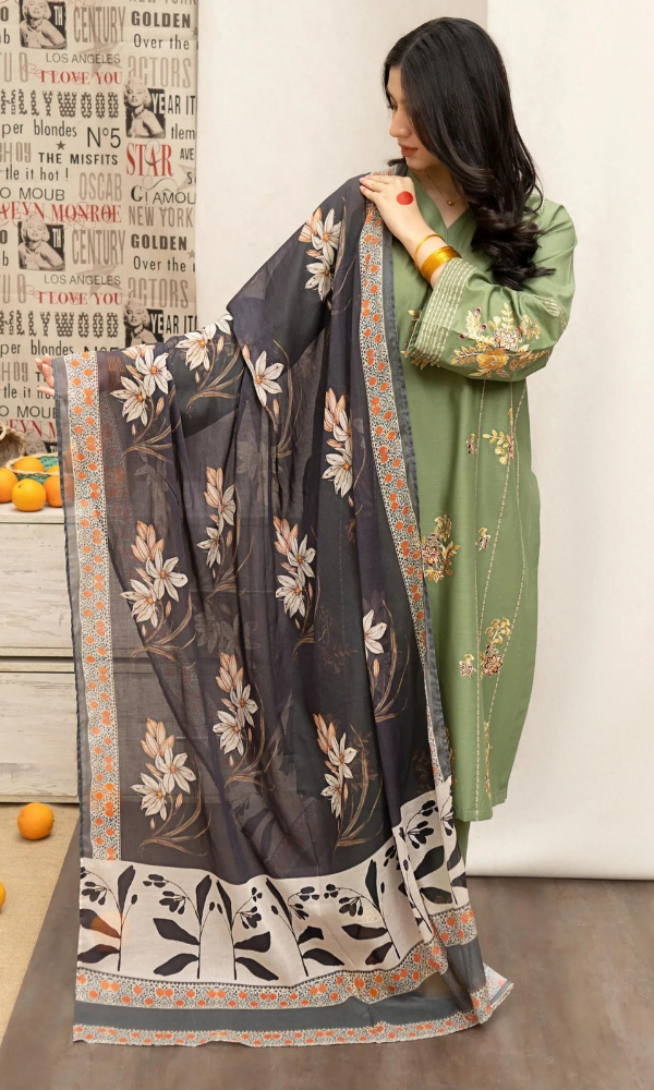 URGE - 3PC Embroidered Lawn Suit - GKA9227