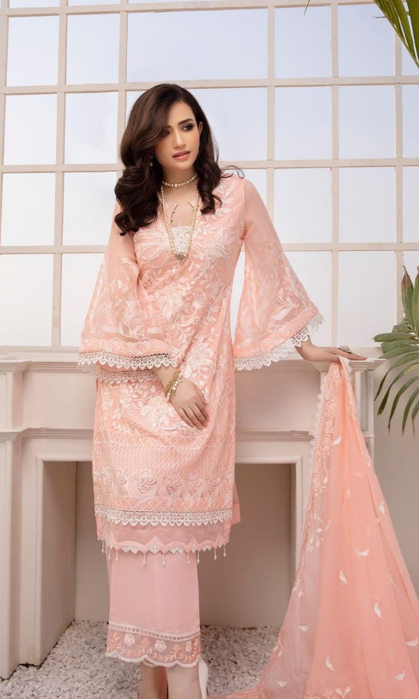 Azure -3PC Embroidered Lawn Suit - AZ7172