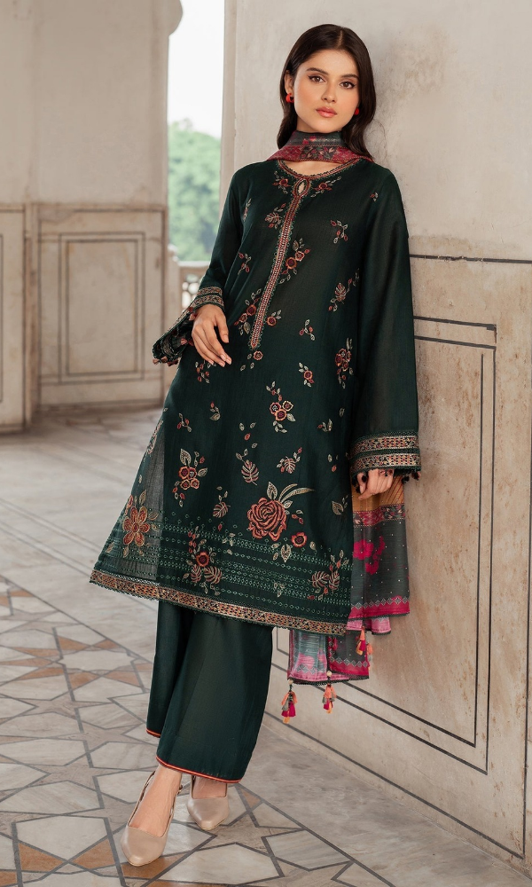 Jazmin - 3PC (Unstitched) Embroidered Lawn Suit - JZ5656
