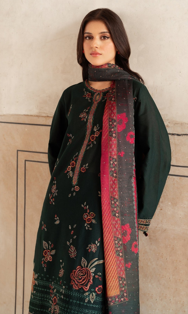 Jazmin - 3PC (Unstitched) Embroidered Lawn Suit - JZ5656