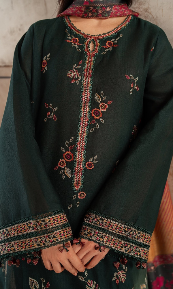 Jazmin - 3PC (Unstitched) Embroidered Lawn Suit - JZ5656