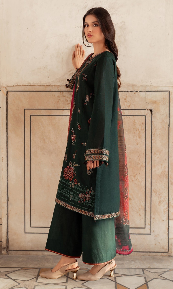 Jazmin - 3PC (Unstitched) Embroidered Lawn Suit - JZ5656