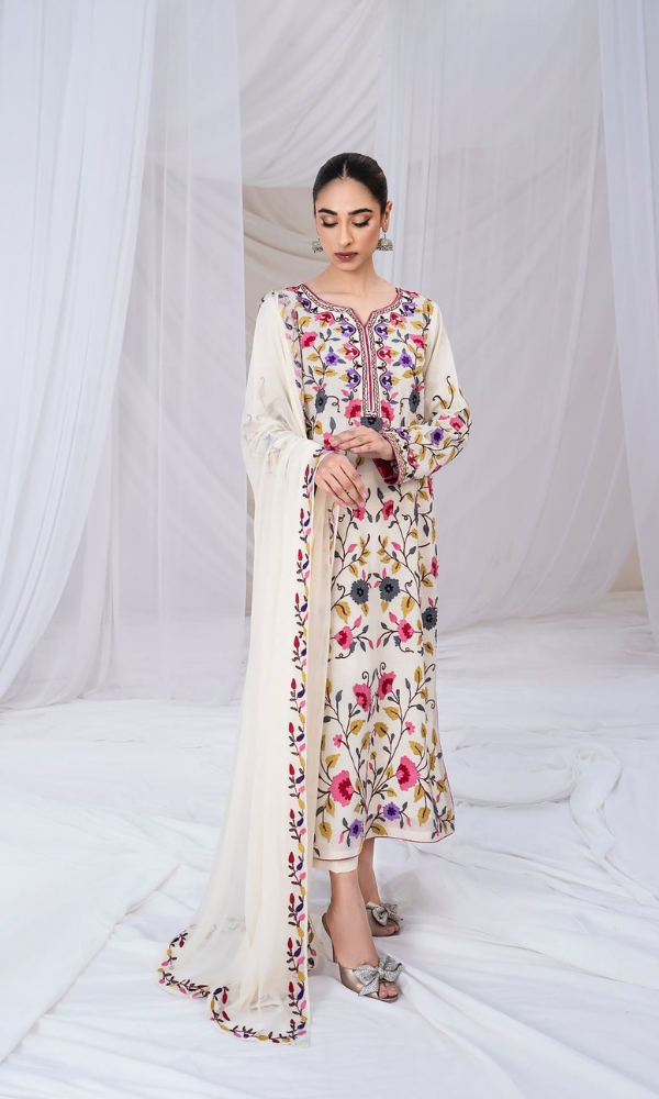 Zakeea - 3PC (Unstitched) Embroidered Lawn Suit - ZK5050