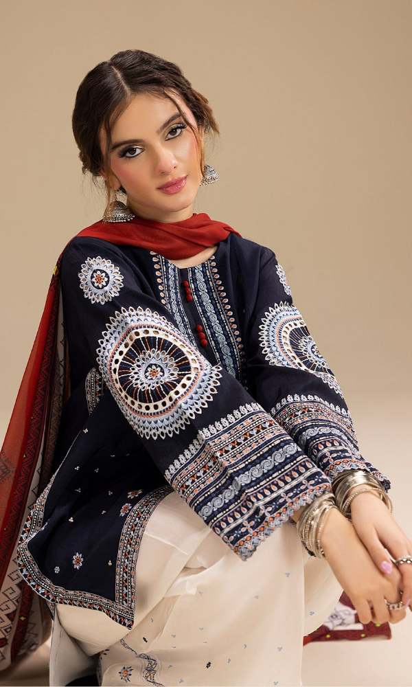 Saffora - 3PC (Unstitched) Heavy Embroidered Lawn Suit - SF7575