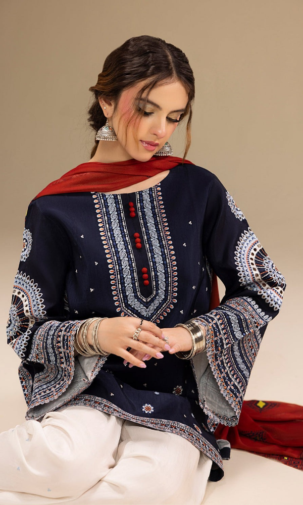 Saffora - 3PC (Unstitched) Heavy Embroidered Lawn Suit - SF7575