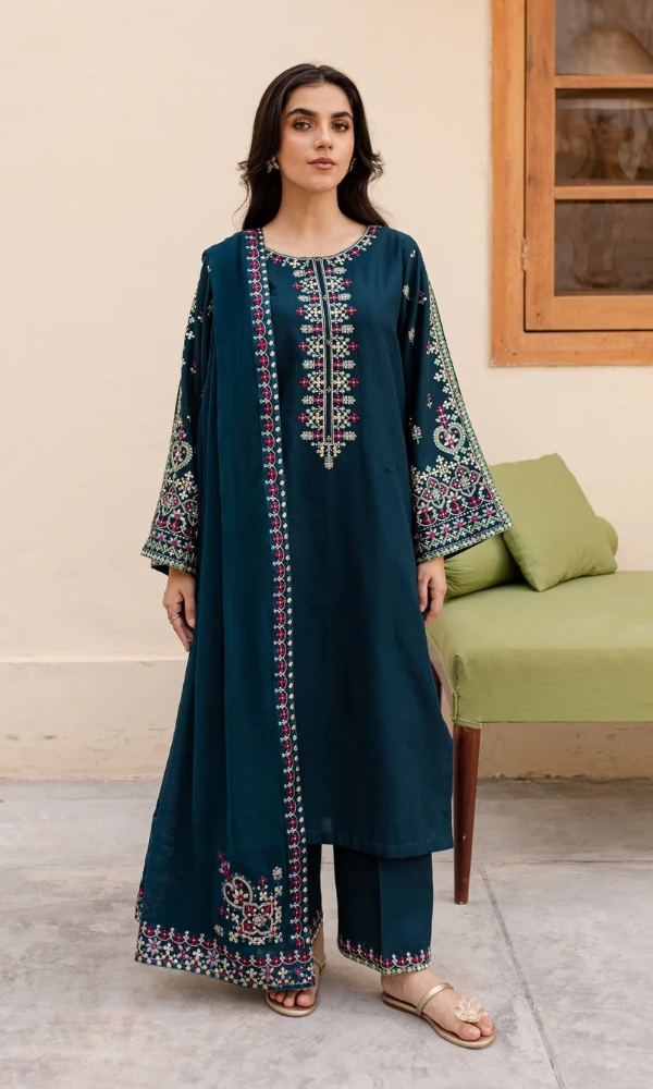 Batik - 3PC (Unstitched) Heavy Embroidered Lawn Suit - BT55