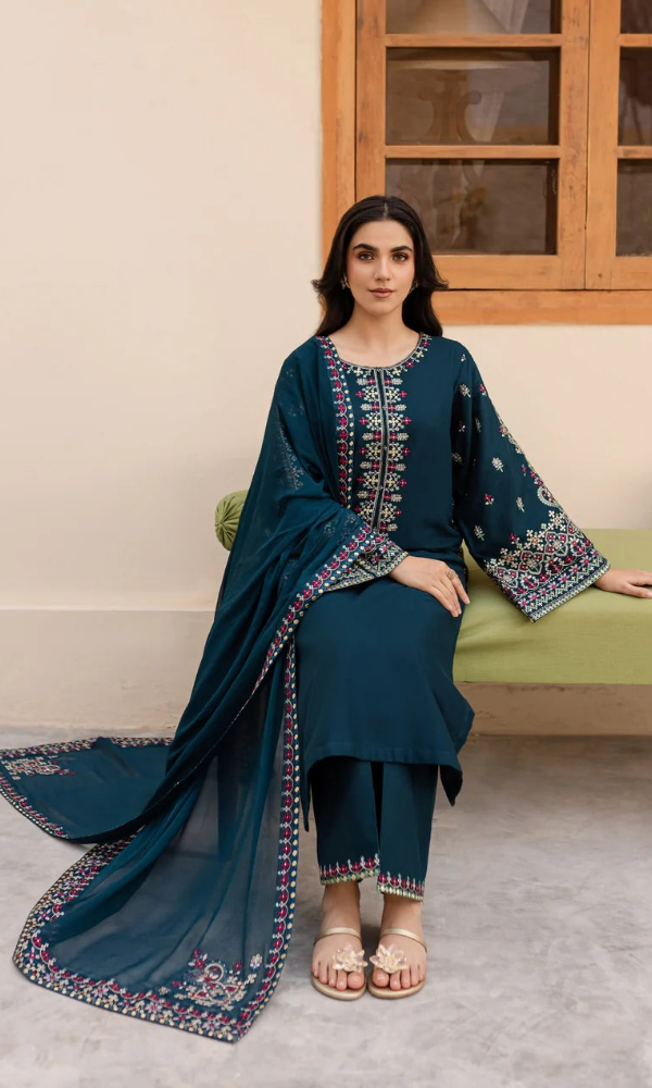 Batik - 3PC (Unstitched) Heavy Embroidered Lawn Suit - BT55