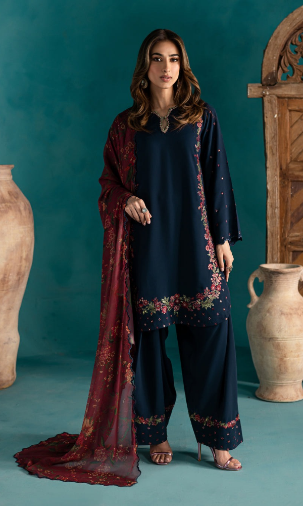 Batik - 3PC (Unstitched) Heavy Embroidered Lawn Suit - BT303