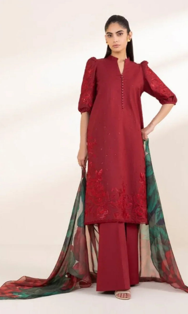 Sapphire - 3PC (Unstitched) Embroidered Lawn Suit - SP001