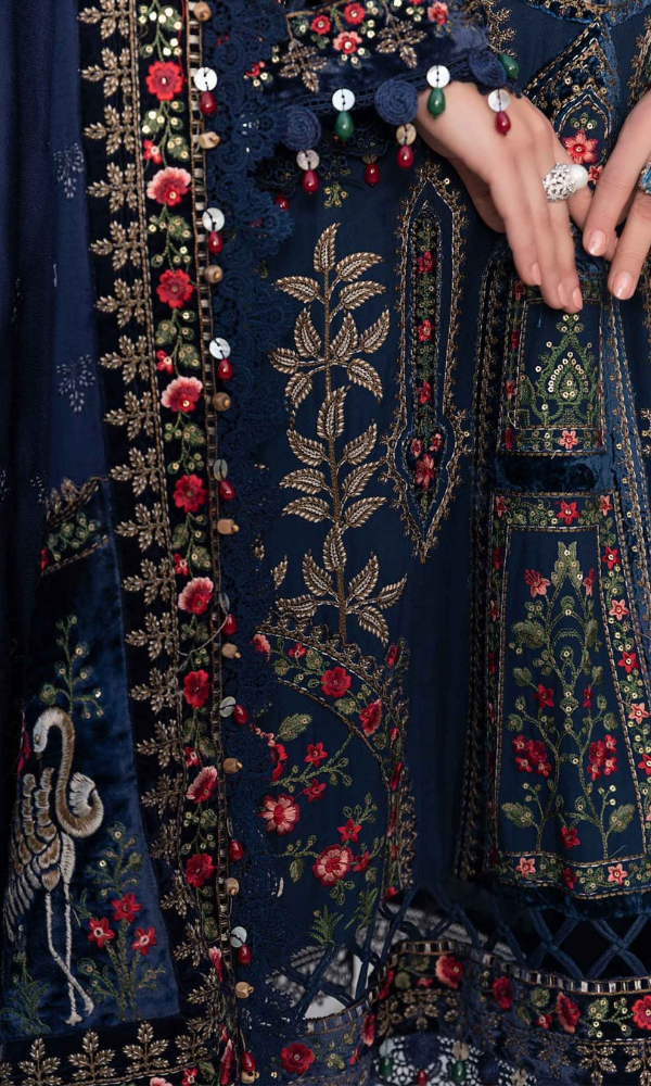 Maria.B - 3PC (Unstitched) Heavy Embroidered Dhanak Suit - GKA7507