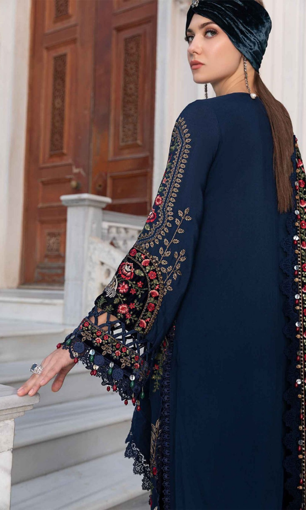 Maria.B - 3PC (Unstitched) Heavy Embroidered Dhanak Suit - GKA7507