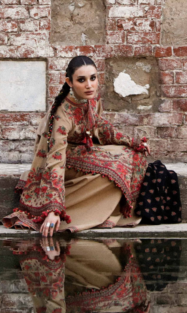 Hussain Rehar - 3PC (Unstitched) Embroided Dhanak Suit - HR7512