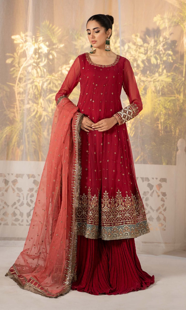 Maria.B - 3PC (Unstitched) Embroidered Organza Suit -