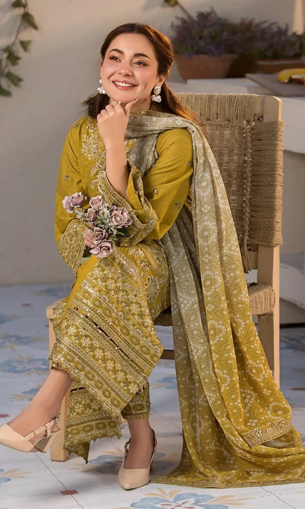 Qalamkar - 3PC (Unstitched) Lawn Embroidered Suit - GKA7097