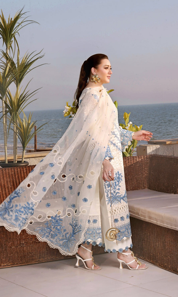 Aneelas - 3PC (Unstitched) Embroidered Chickenkari Lawn Suit - AN