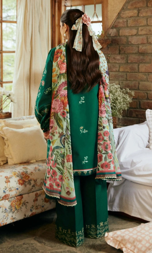 ZARA SHAH JAHAN - 3PC (Unstitched) Embroidered Lawn Suit - GKA4252