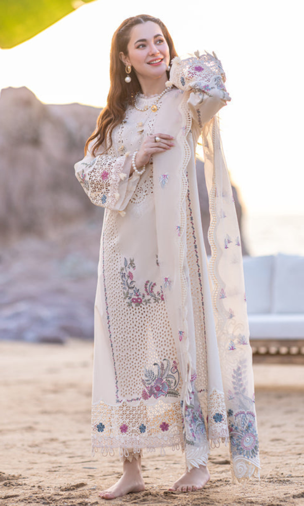 Qalamkar - 3PC (Unstitched) Embroidered Sequence Chickenkari Dhanak Suit - GKA7096