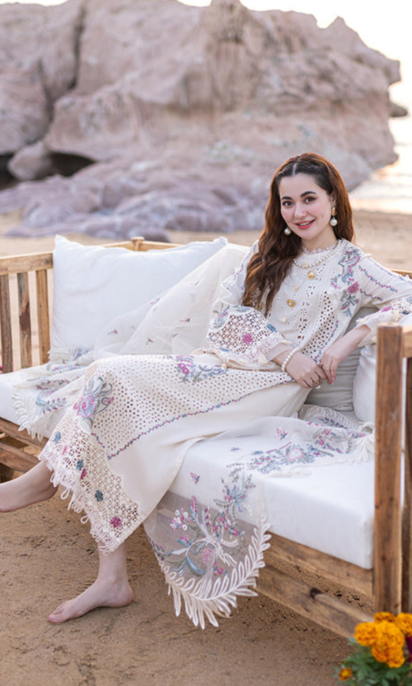 Qalamkar - 3PC (Unstitched) Embroidered Sequence Chickenkari Dhanak Suit - GKA7096