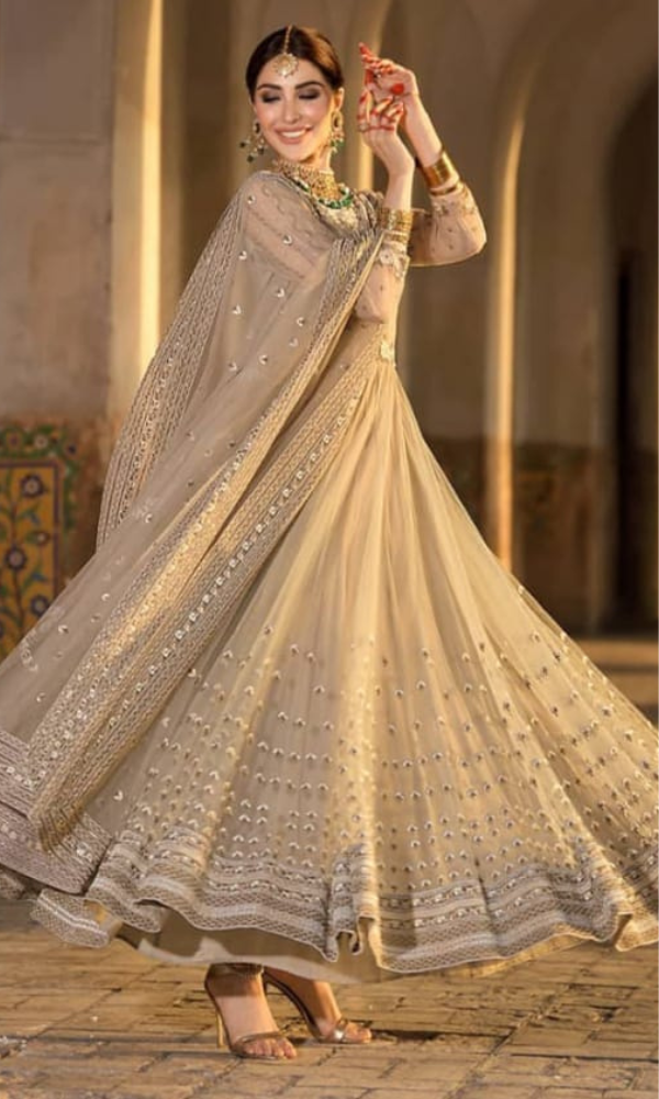 Nishat - 3PC (Unstitched) Embroidered Premium Frock - NS21