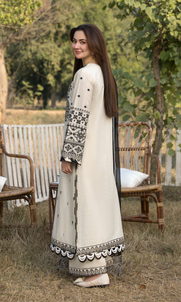 Allys - 3PC (Unstitched) Lawn Embroidered Suit -AL021
