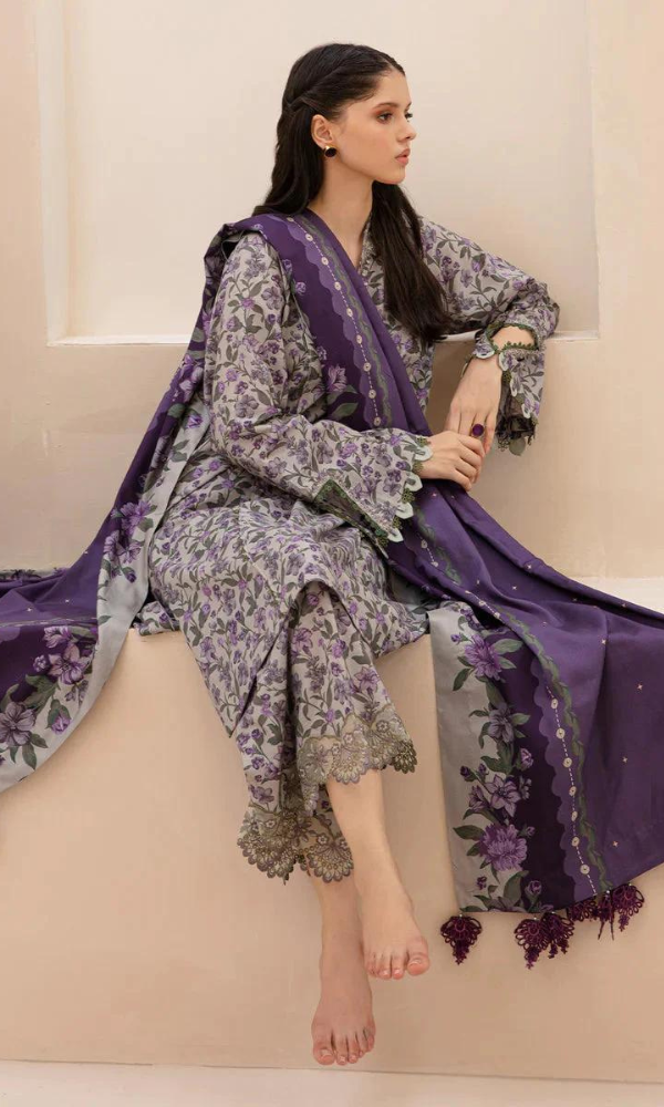 Baroque - 3PC (Unstitched) Digital Printed Lawn Suit - GKA2493