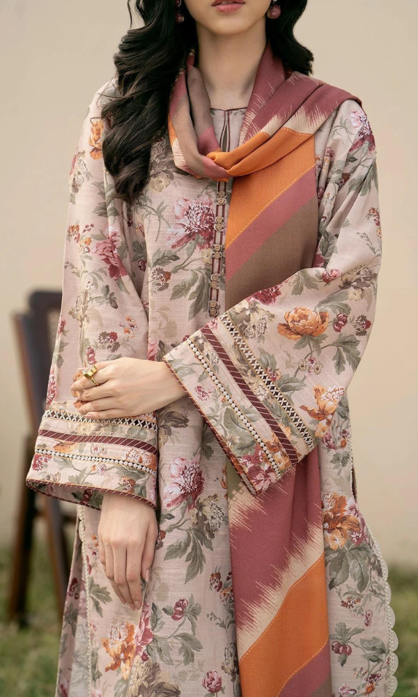 Baroque - 3PC (Unstitched) Digital Printed Lawn Suit - GKA2494