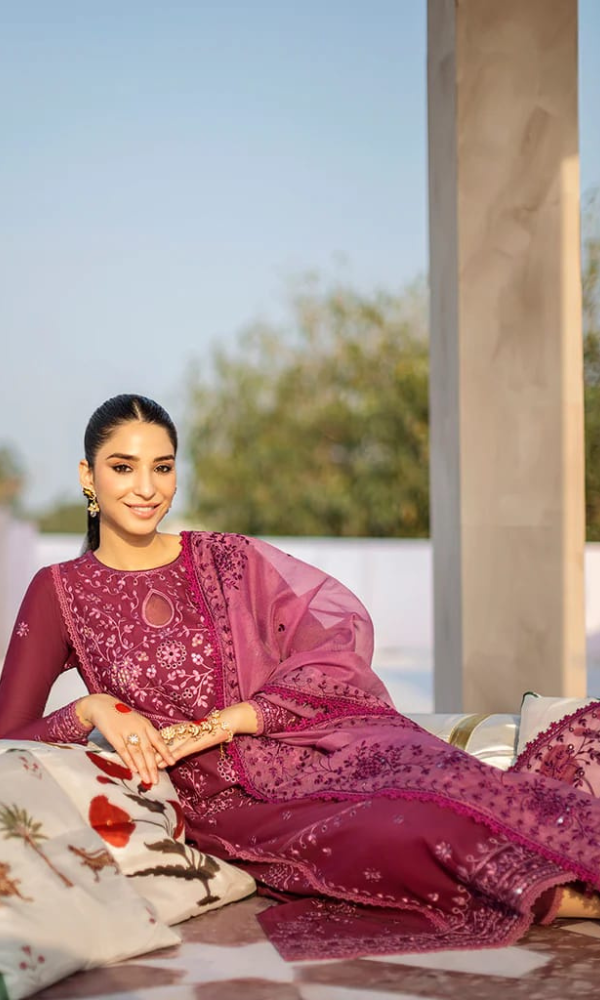 Asim Jofa - 3PC (Unstitched) Embroidered Dhanak Suit - GMB3046