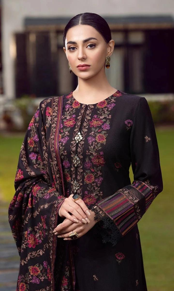 Bareeze - 3PC Embroidered Shirt With Heavy Embroidered Dhanak Shawl - GKA7523