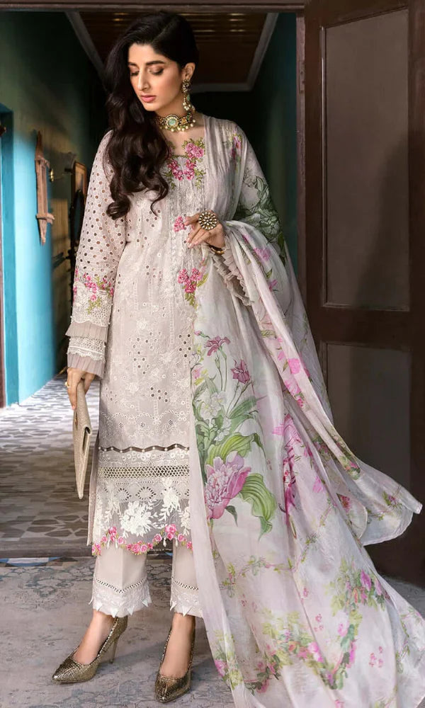 Elaf - 3PC (Unstitched) Embroidered Chikankari Lawn Suit - GKA70