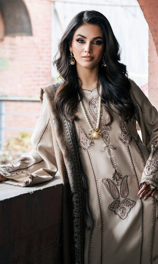 Izel - 3PC (Unstitched) Embroidered Dhanak Suit - ZL071