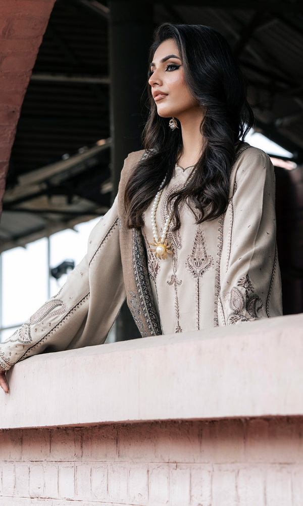 Izel - 3PC (Unstitched) Embroidered Dhanak Suit - ZL071
