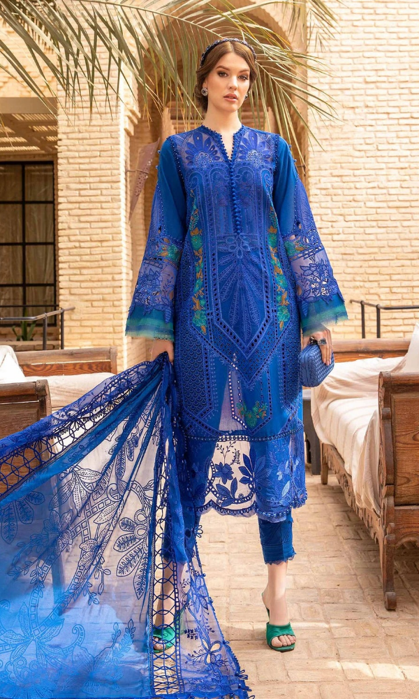 MARIA.B - 3PC Embroidered Lawn Suit - GKA7586