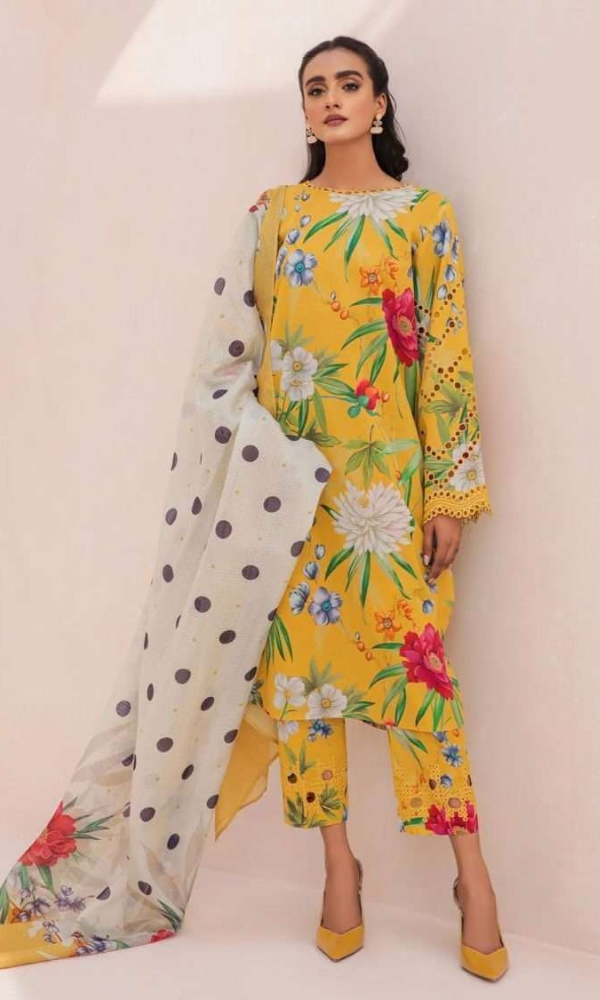 Baroque 3PC - Digital Printed Lawn Suit - GKA2414