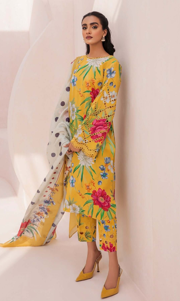 Baroque 3PC - Digital Printed Lawn Suit - GKA2414