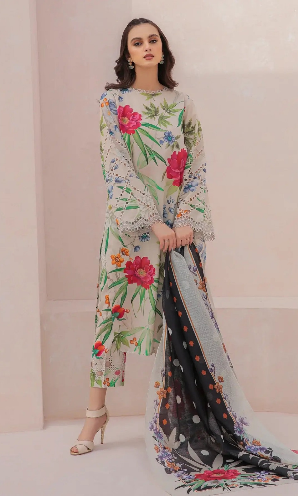Baroque 3PC - Digital Printed Lawn Suit - GKA2414