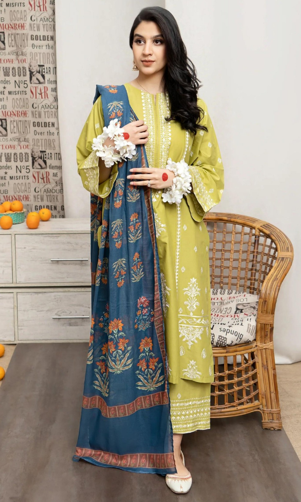 URGE - 3PC Embroidered Lawn Suit - GKA9226